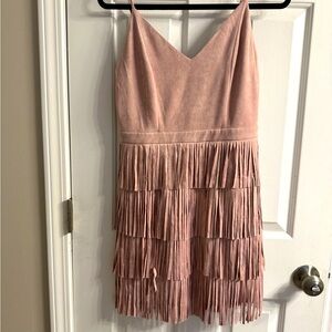Pink suede dress